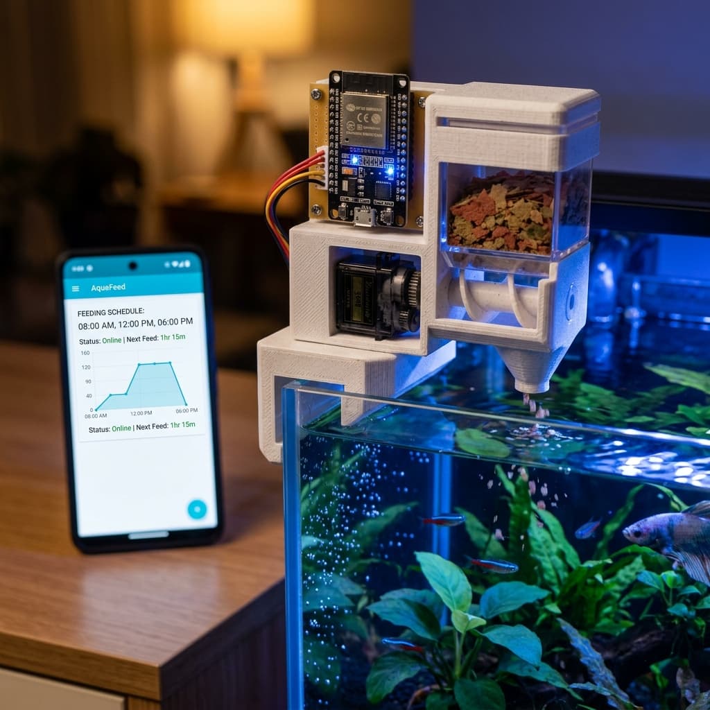 Fish feeder device